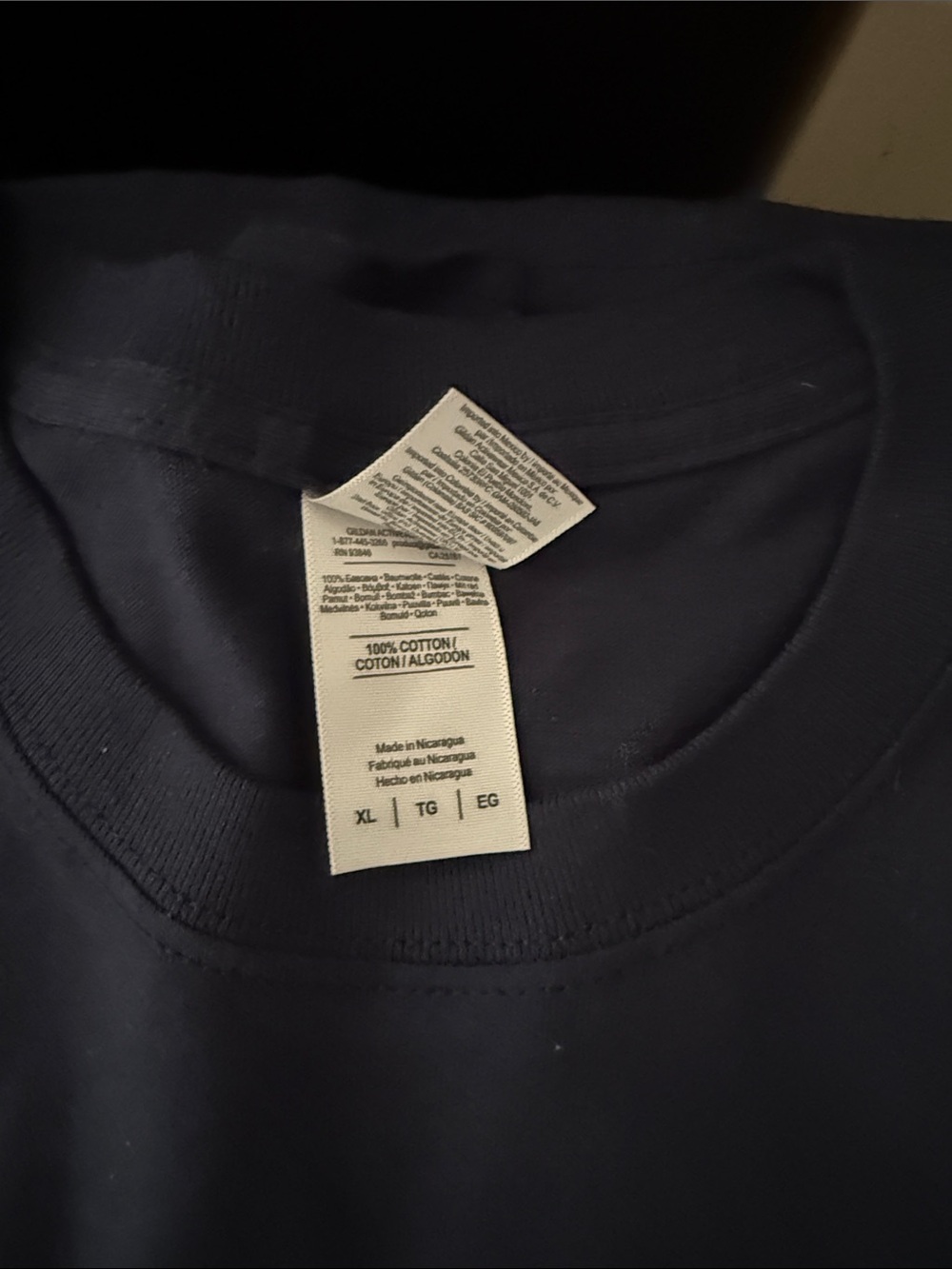 Gildan Men’s Short Sleeve Crew Tee - Dark Blue (2 Pack) - Picture 3 of 3